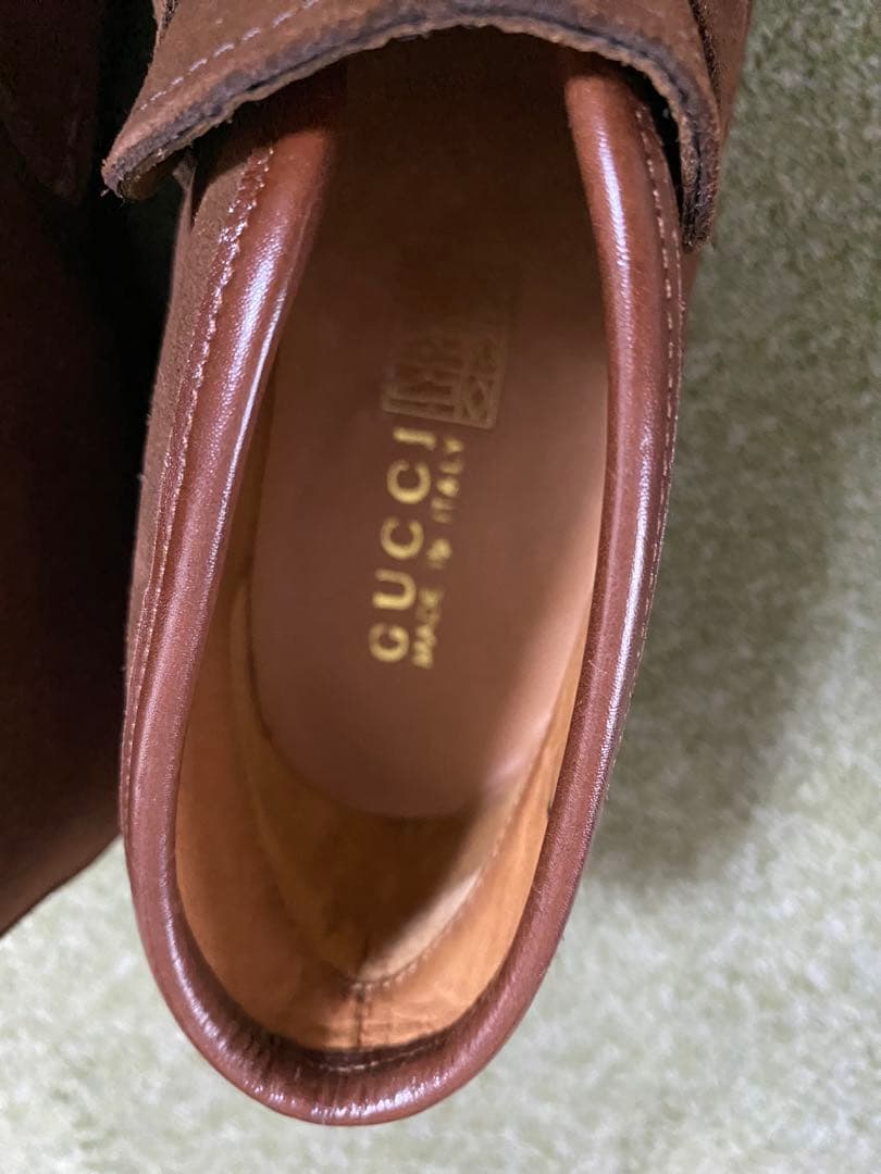 【新品未使用】GUCCI ブラウンスエード ローファー 36.5