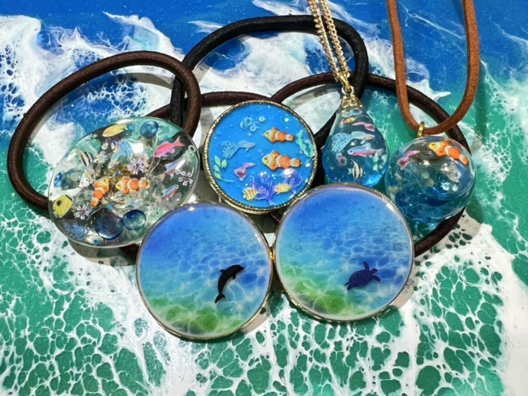 ❤️チャルメラ❤️星の海　小さな水族館　Sea drop✩。°ネックレス