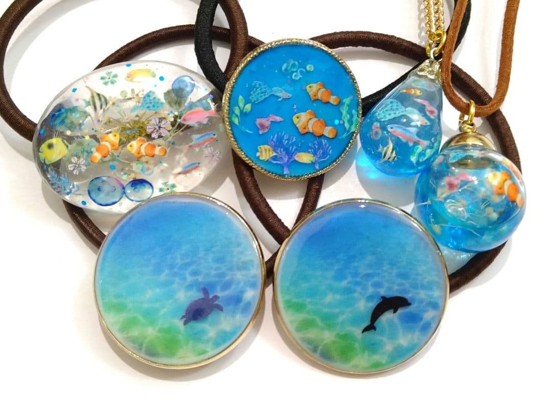 ❤️チャルメラ❤️星の海　小さな水族館　Sea drop✩。°ネックレス