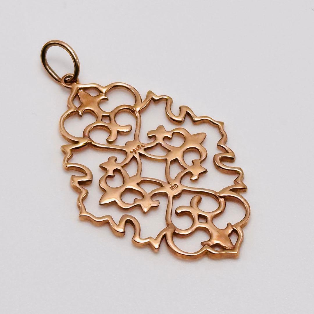 agete k10 透かし　チャーム　ペンダント　ジャスミン　PG