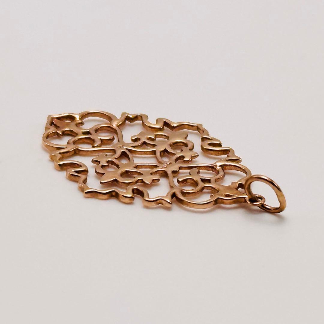 agete k10 透かし　チャーム　ペンダント　ジャスミン　PG