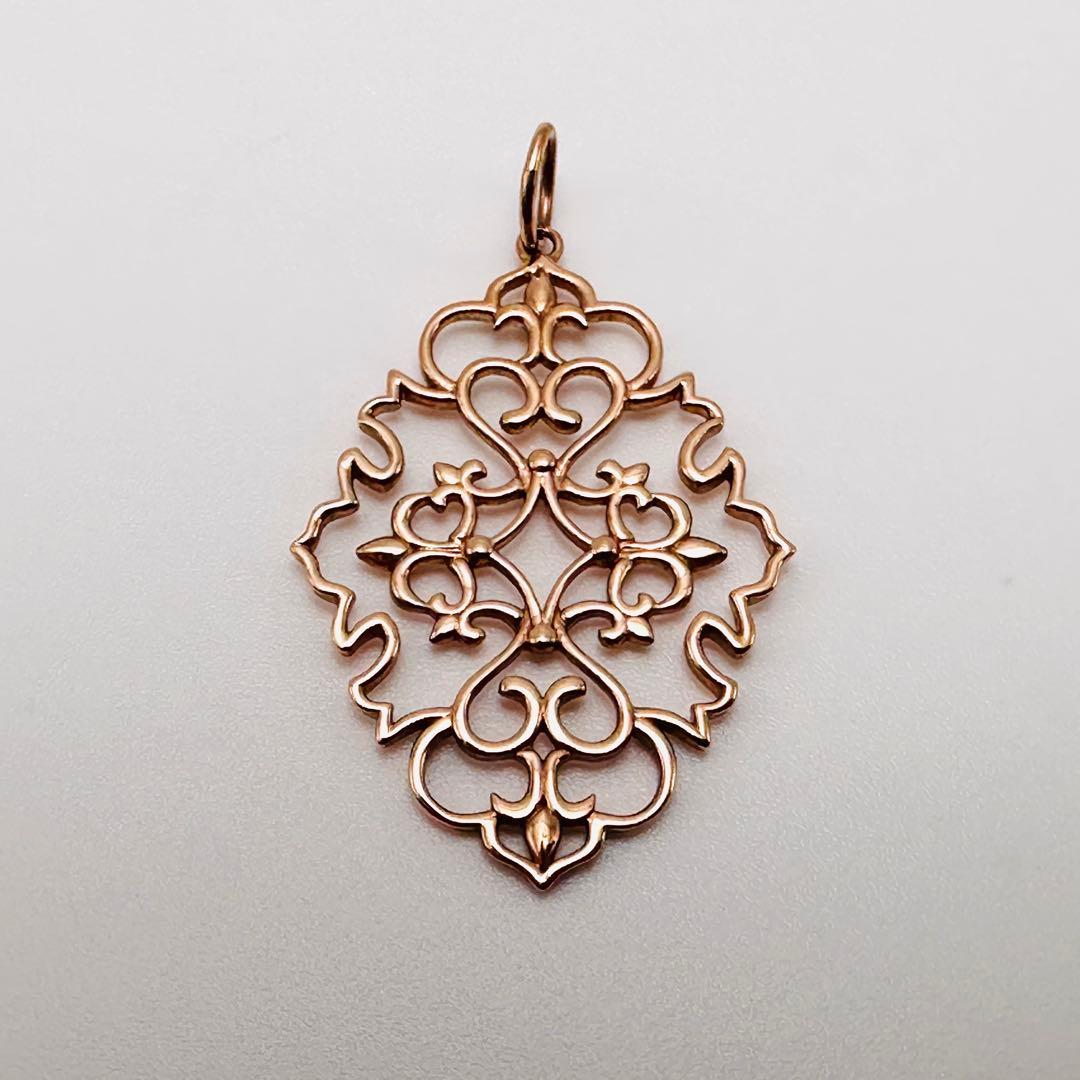 agete k10 透かし　チャーム　ペンダント　ジャスミン　PG