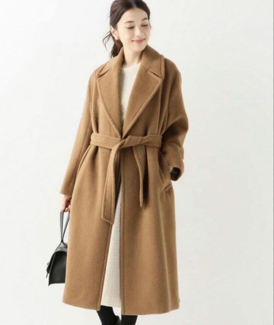 美品　IENA イエナ チェスターコート キャメル　38 　アルパカ　ベルト付き