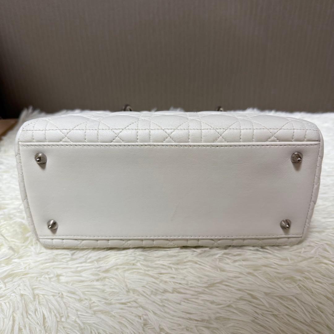 Dior レディディオール カナージュ ハンドバッグ ホワイト 白