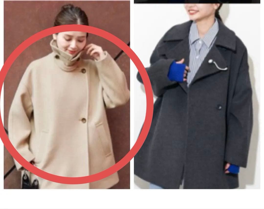 ウールアンゴラバルカラーミドルコート　ジャーナルスタンダード