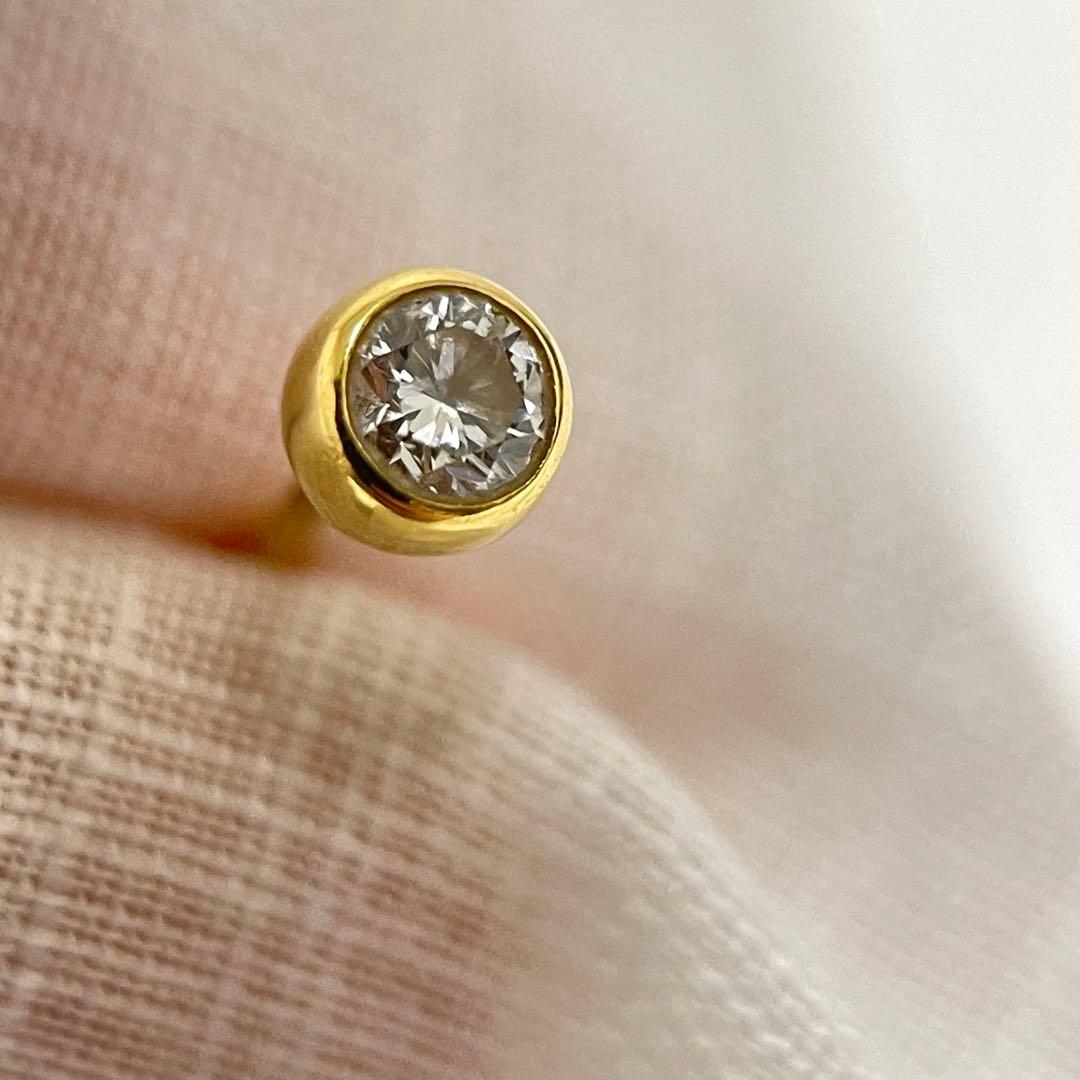 ゴールド ダイヤモンド スタッドピアス 片耳用
