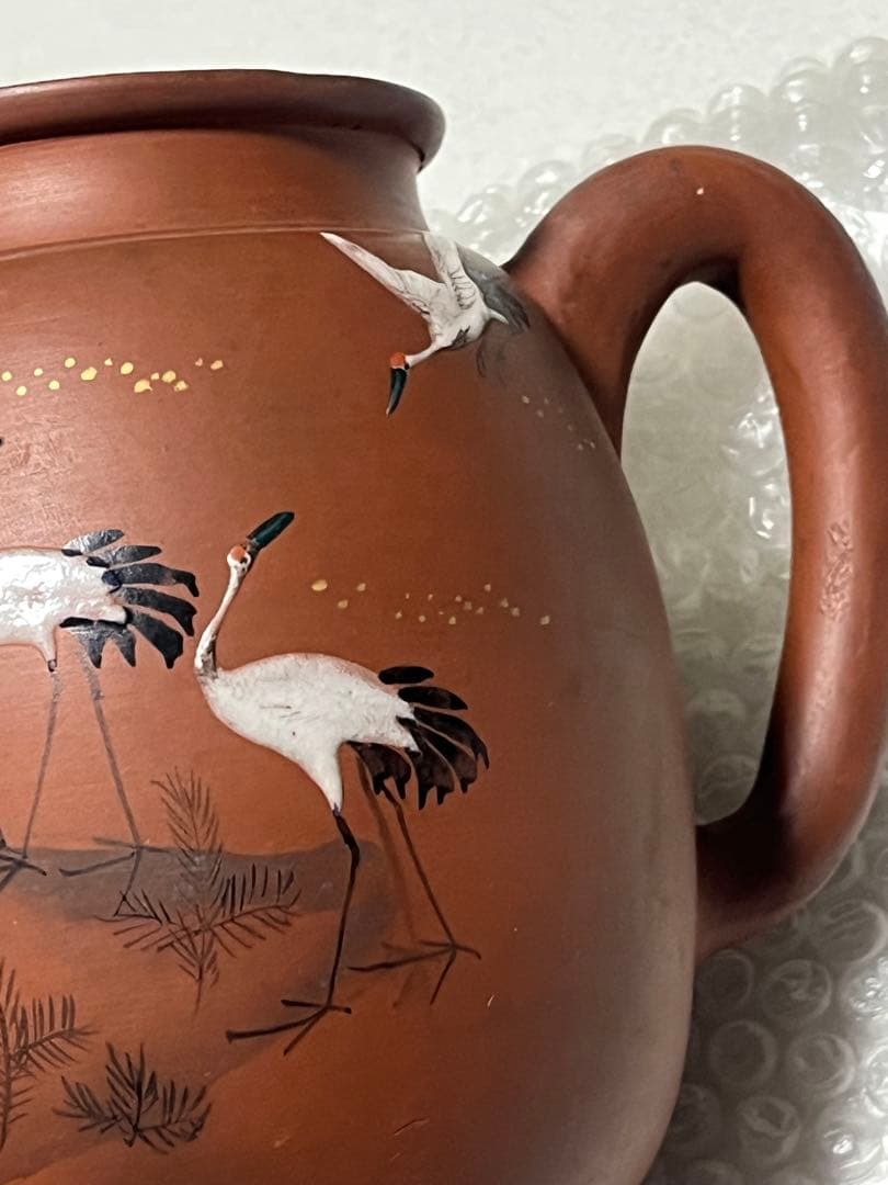 急須　ポット　茶器　常滑焼　雪香　朱泥