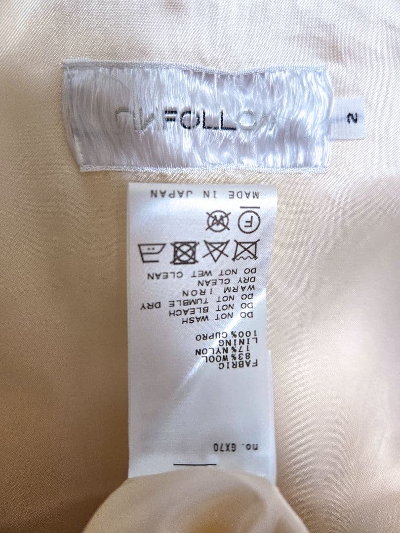 美品 アンフォロー FOLL フォル ヘリンボーン CPO ブルゾン ウール