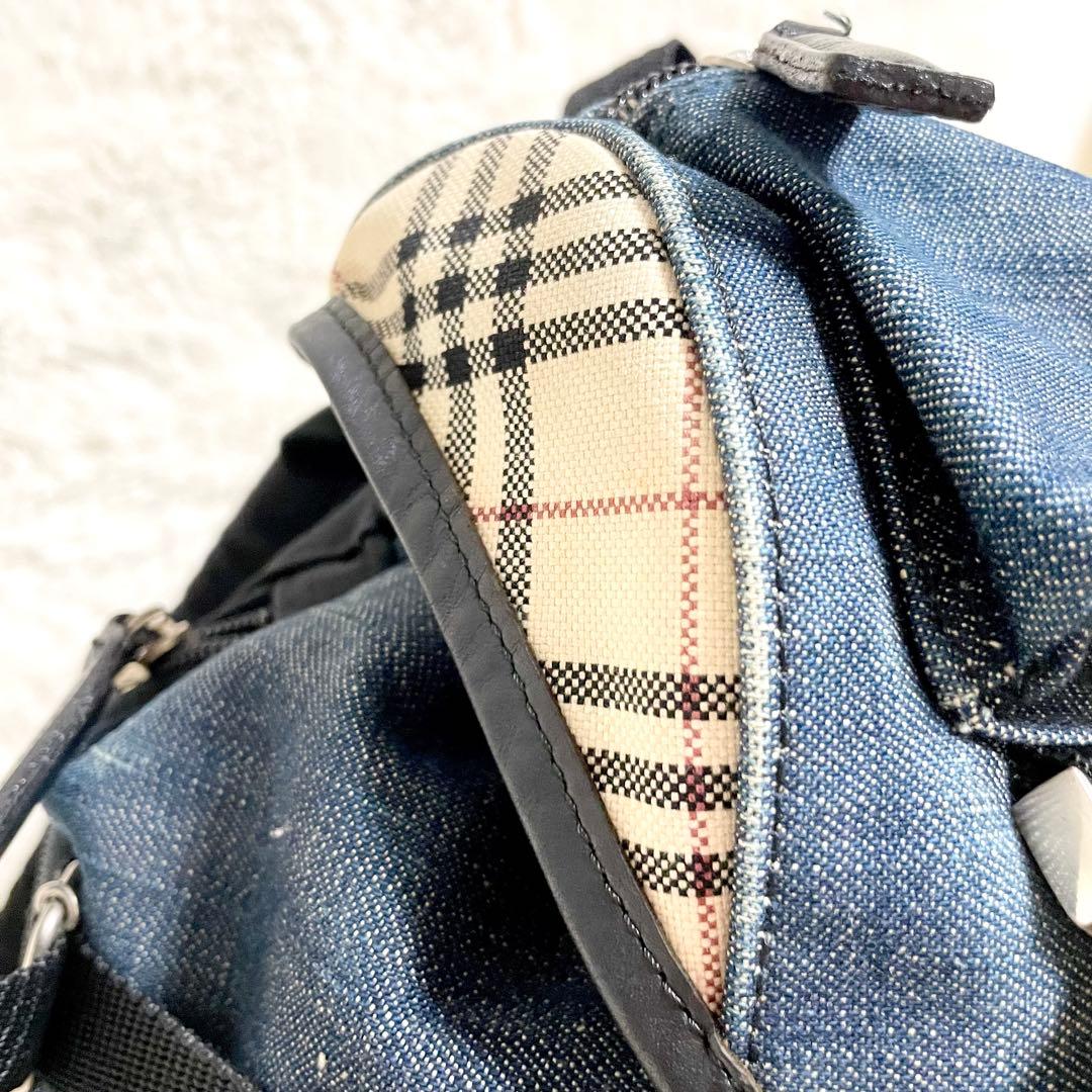 【激レア✨】バーバリー ブラックレーベル デニム リュック ノバチェック 廃盤品