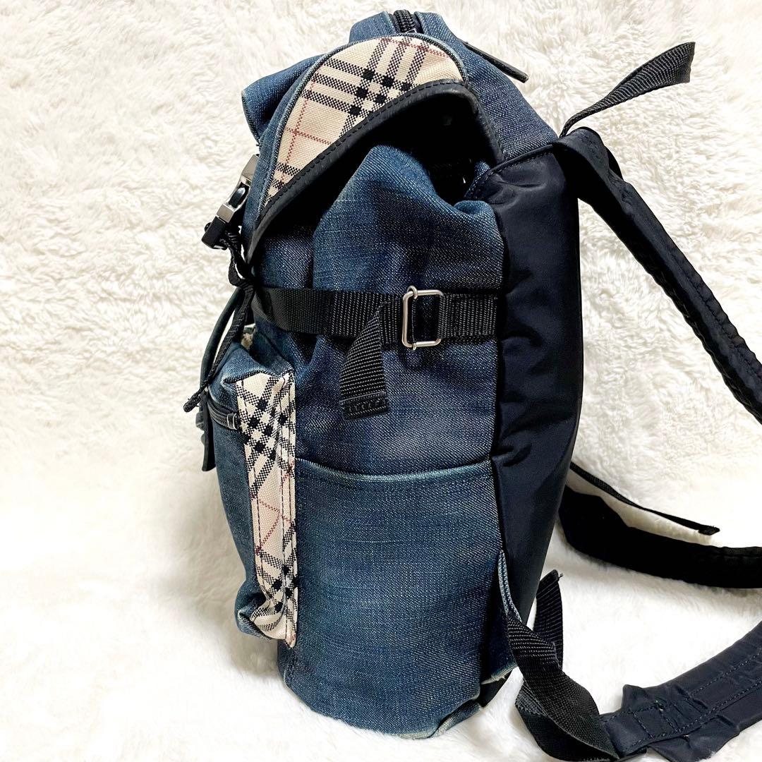 【激レア✨】バーバリー ブラックレーベル デニム リュック ノバチェック 廃盤品