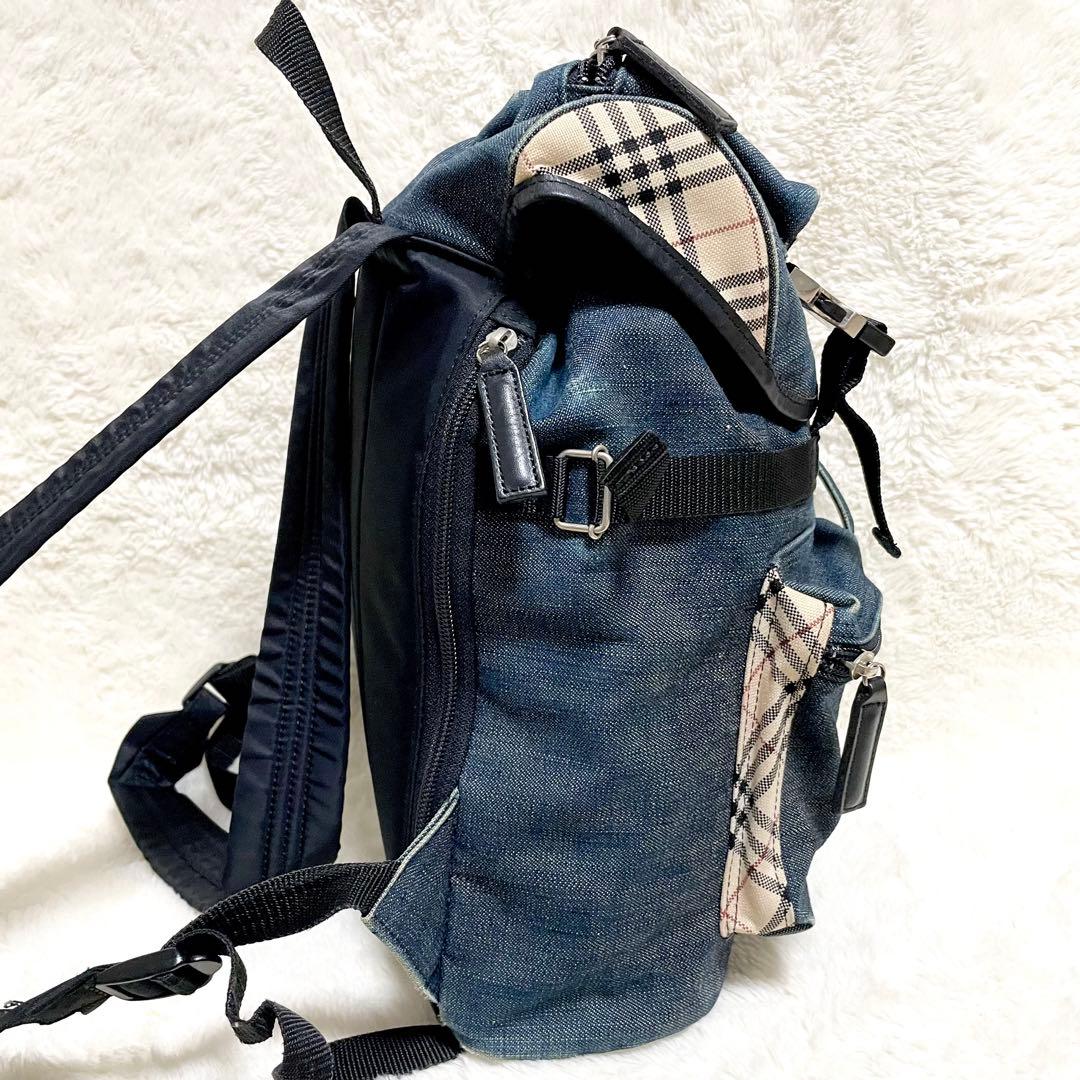 【激レア✨】バーバリー ブラックレーベル デニム リュック ノバチェック 廃盤品