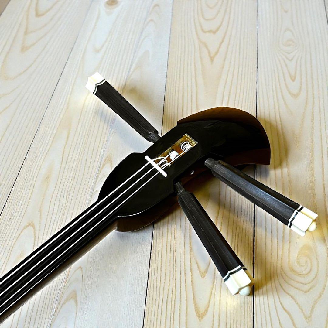 ほぼ未使用級❣️極美品✨ 沖縄三線 人工皮 蛇柄胴 琉球唐草刺繍 ハードケース付き