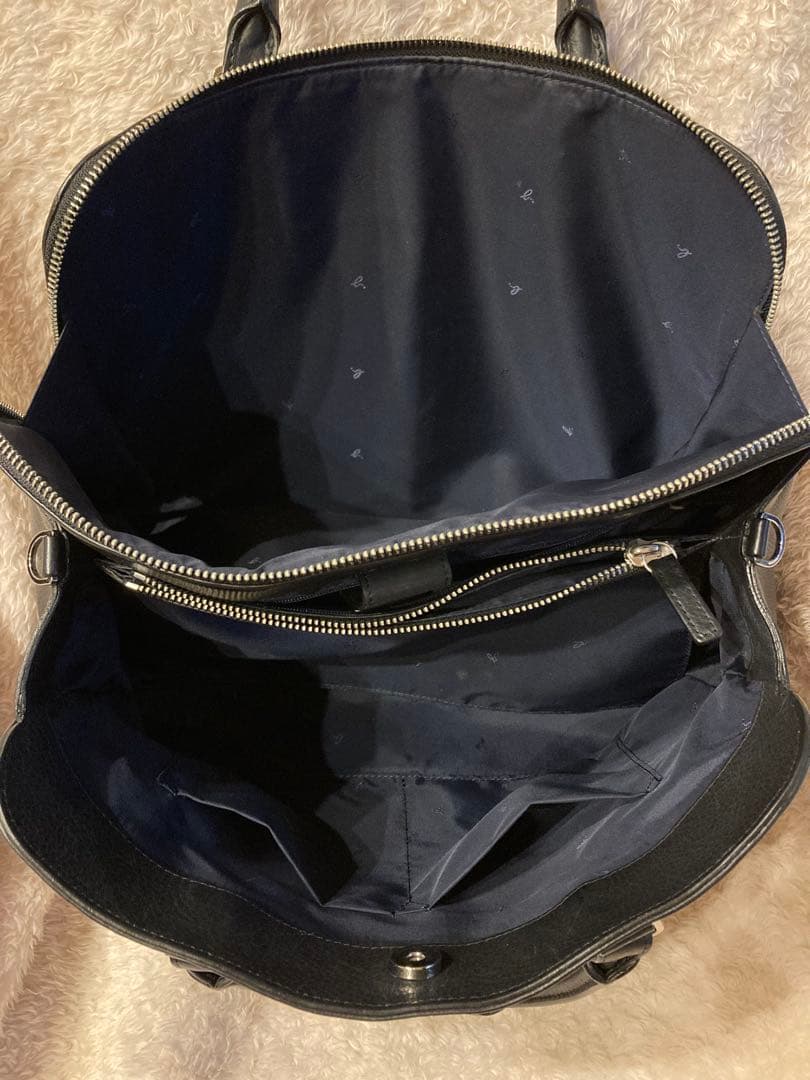 超美品✨ アニエスベー ビジネスバッグ オールレザー ブラック 南京錠 底鋲