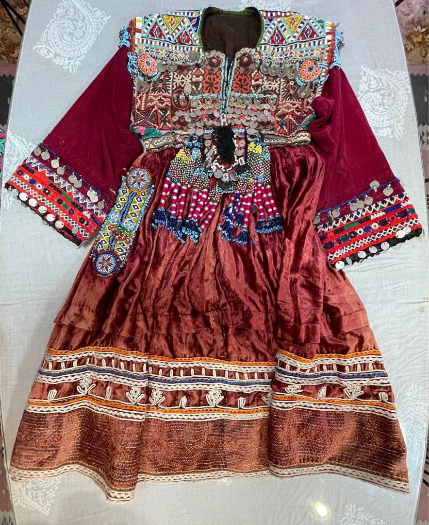 値下げ激レア！ビンテージ/アフガン民族衣装ドレス[YA]