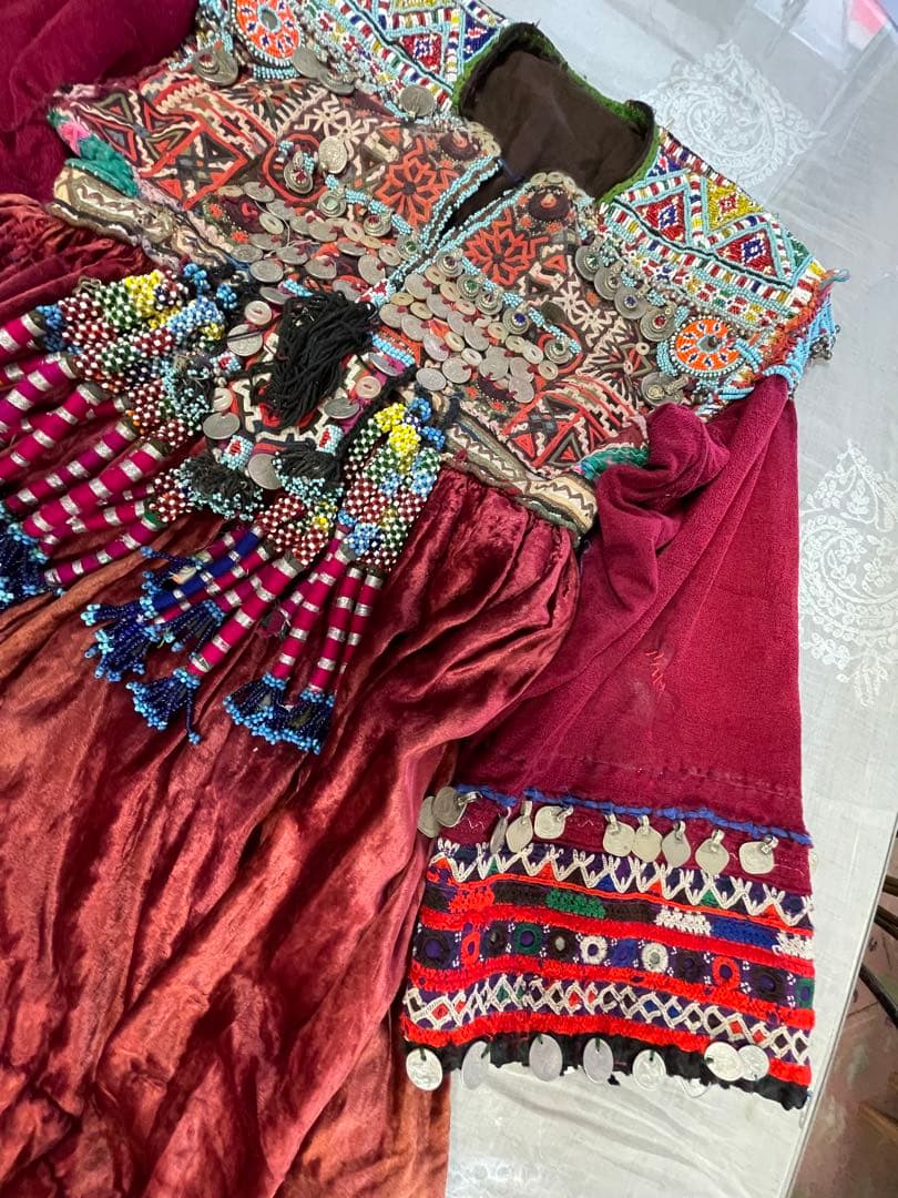 値下げ激レア！ビンテージ/アフガン民族衣装ドレス[YA]