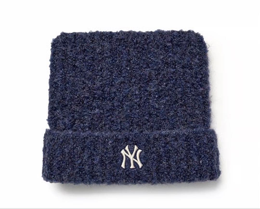 MLB ビーニー ネイビー 青 karina着用 猫耳 ニット帽 韓国 カリナ