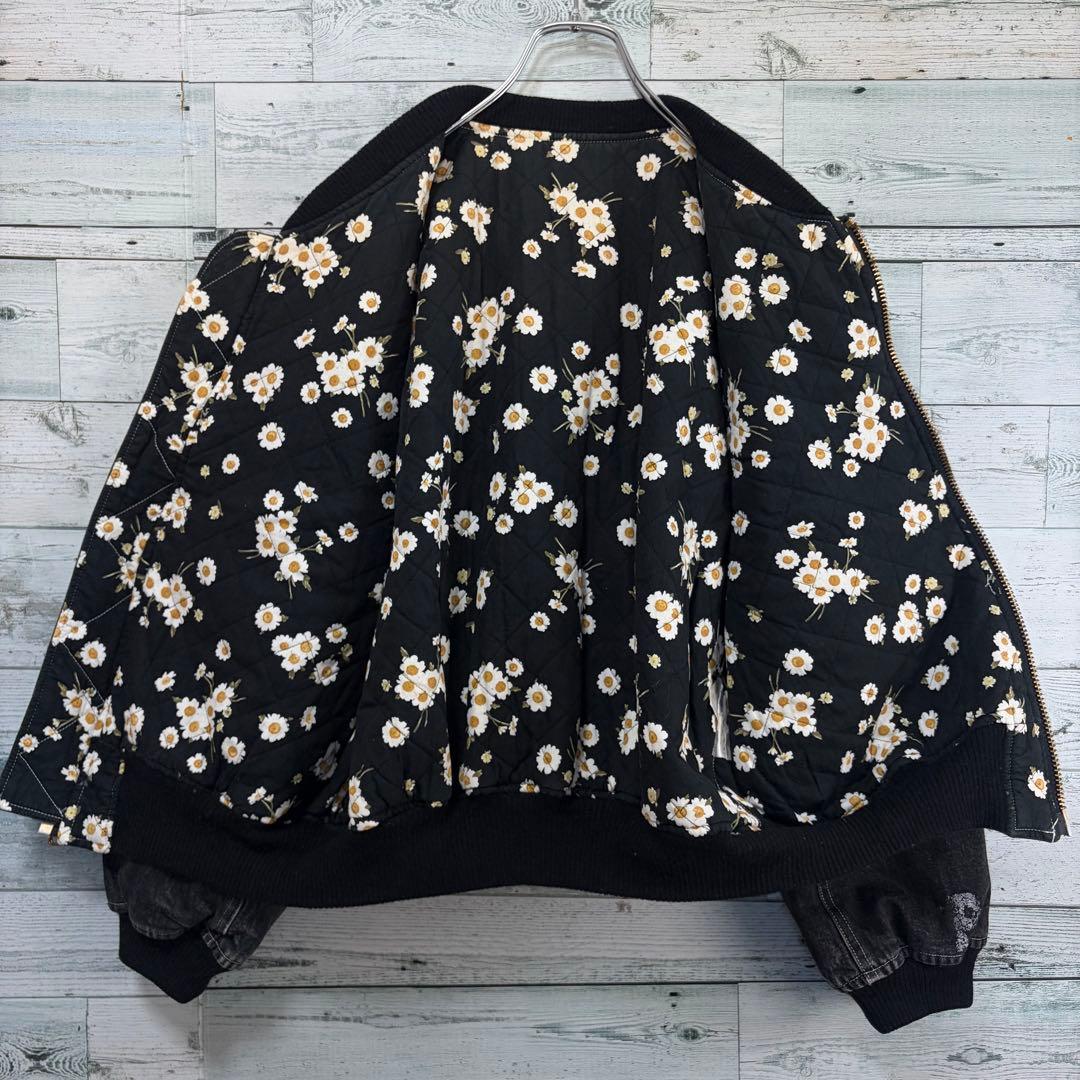 ☆希少☆ピンクハウス　MA-1中綿ジャケットブルゾン　バッグプリント　デニム