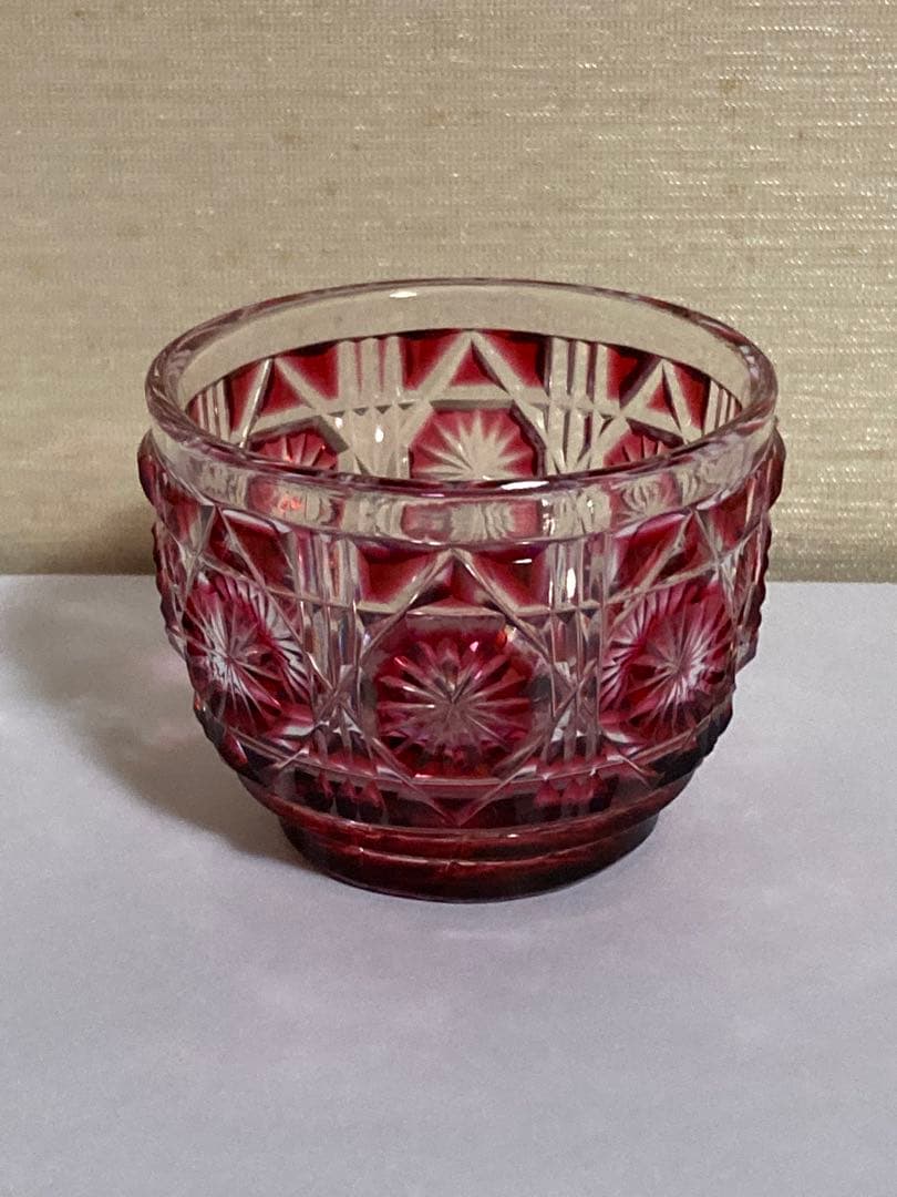 復元　島津　薩摩切子（金赤）