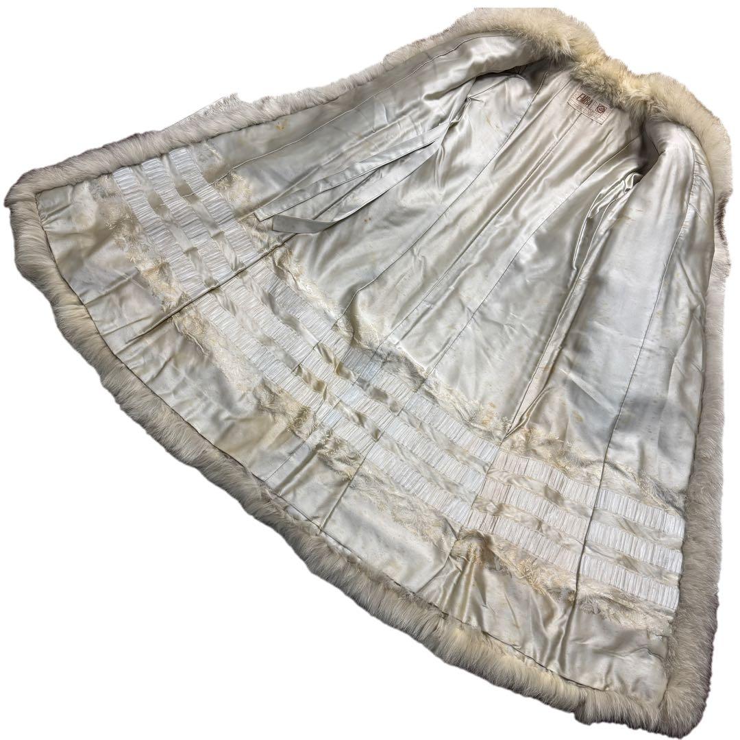 総丈112cm　エンバ　ブルーフォックス　ロング丈　リアルファーコート　L相当