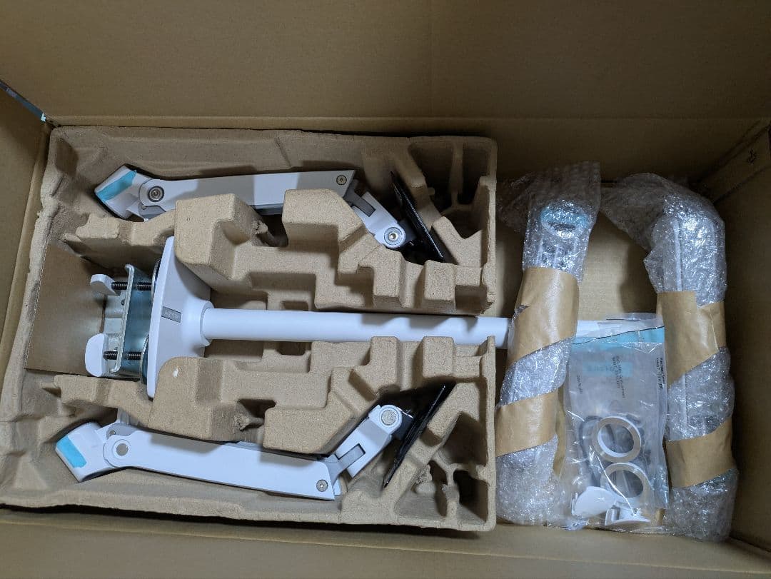 エルゴトロン デュアルモニターアーム ロングポール(ホワイト)1年使用品