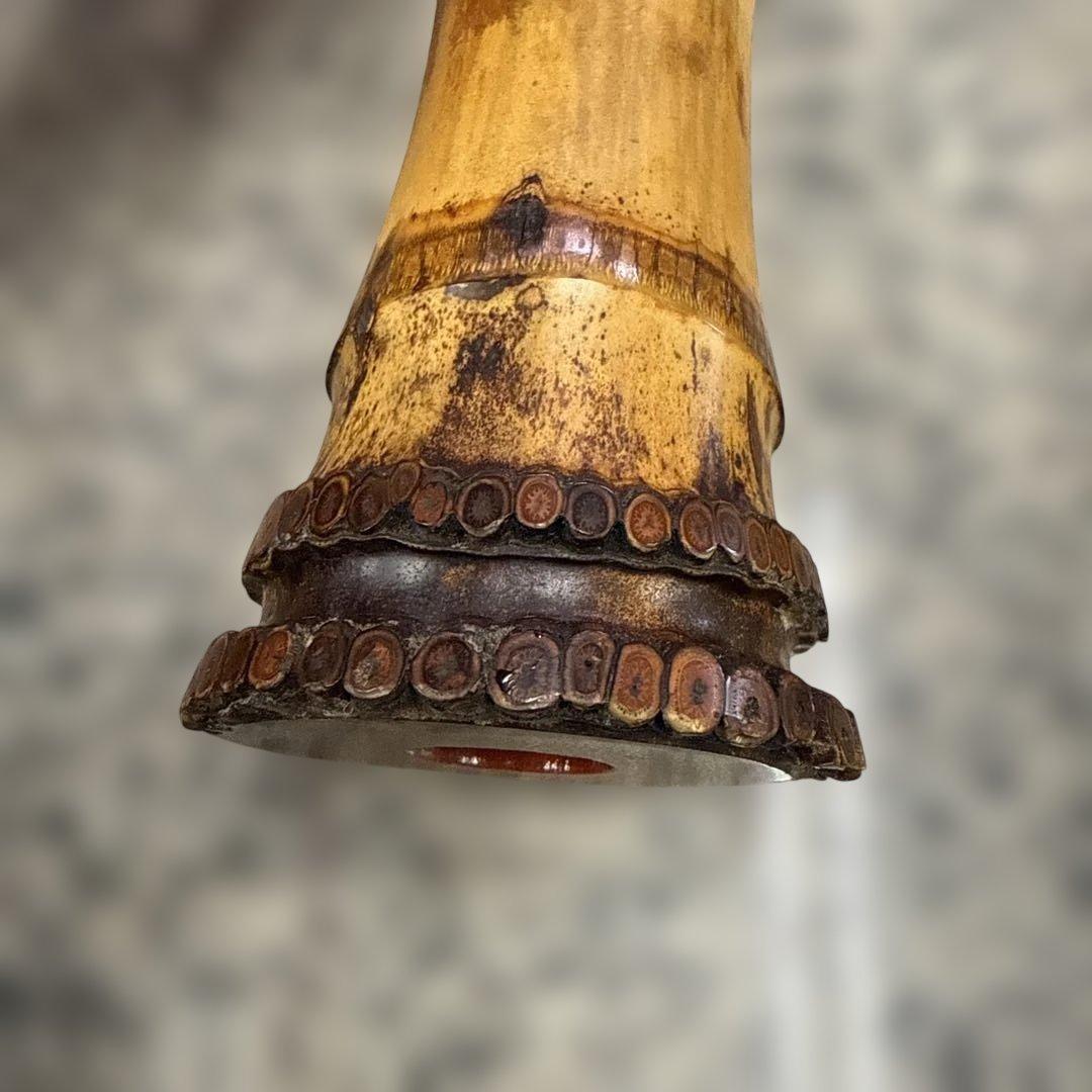 う*き様 尺八本体 竹製 金属リング付き 和楽器 音楽 管楽器 小物 格安