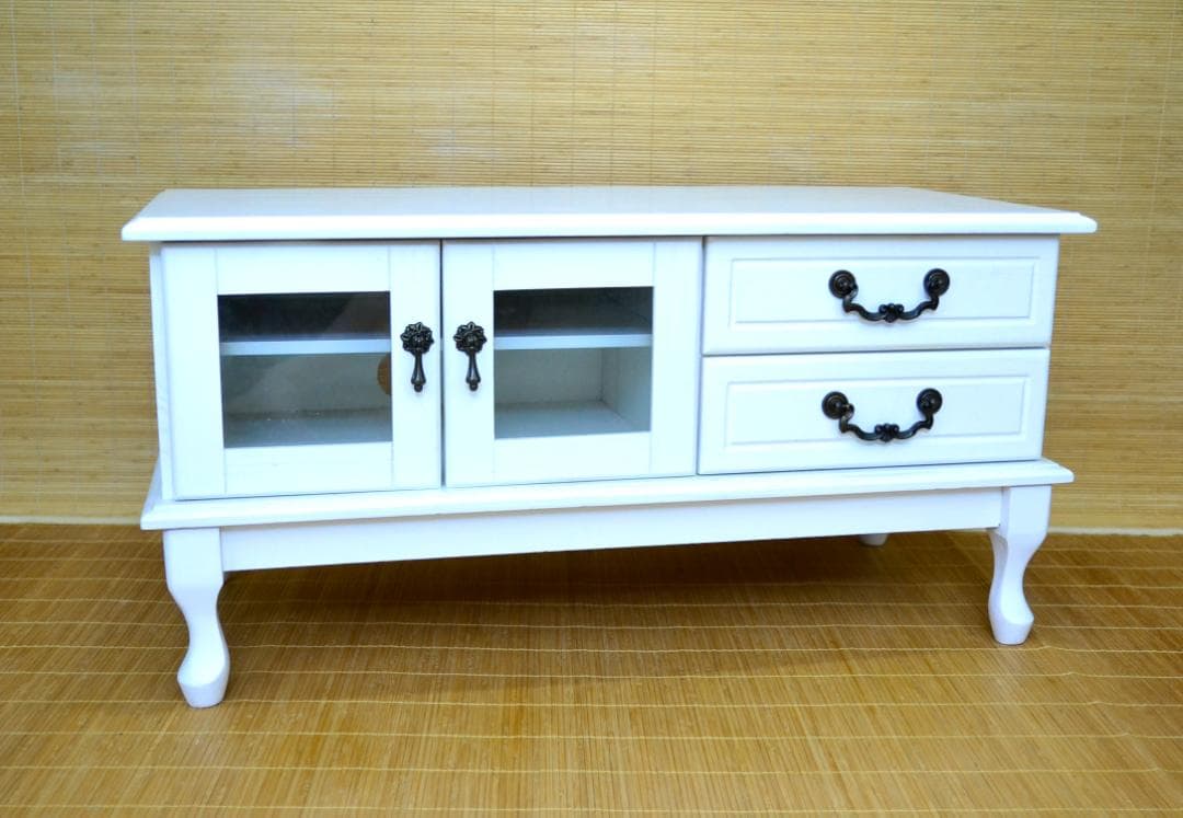 ホワイト テレビ台 アンティーク調 猫脚 可愛い 姫系 AVボード 中古良品