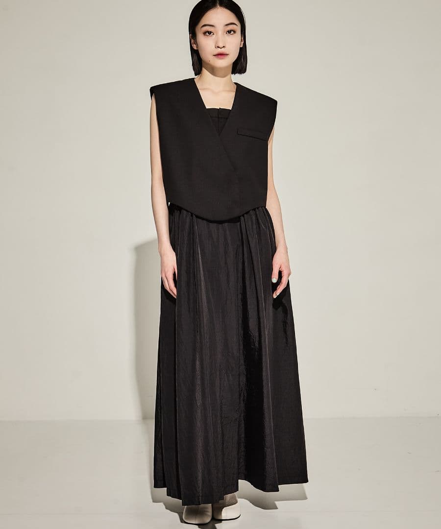 WAVE VEST WITH FLARE DRESS　AMERI vintage