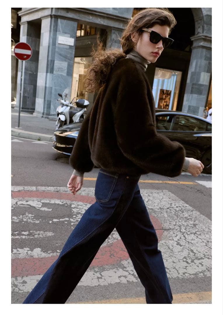 ZARAフェイクファーボンバージャケット　M