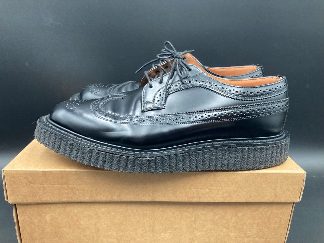 【三郎】E COX 12508 UK9 ブラック ラバーソール