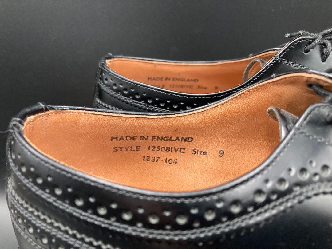 【三郎】E COX 12508 UK9 ブラック ラバーソール