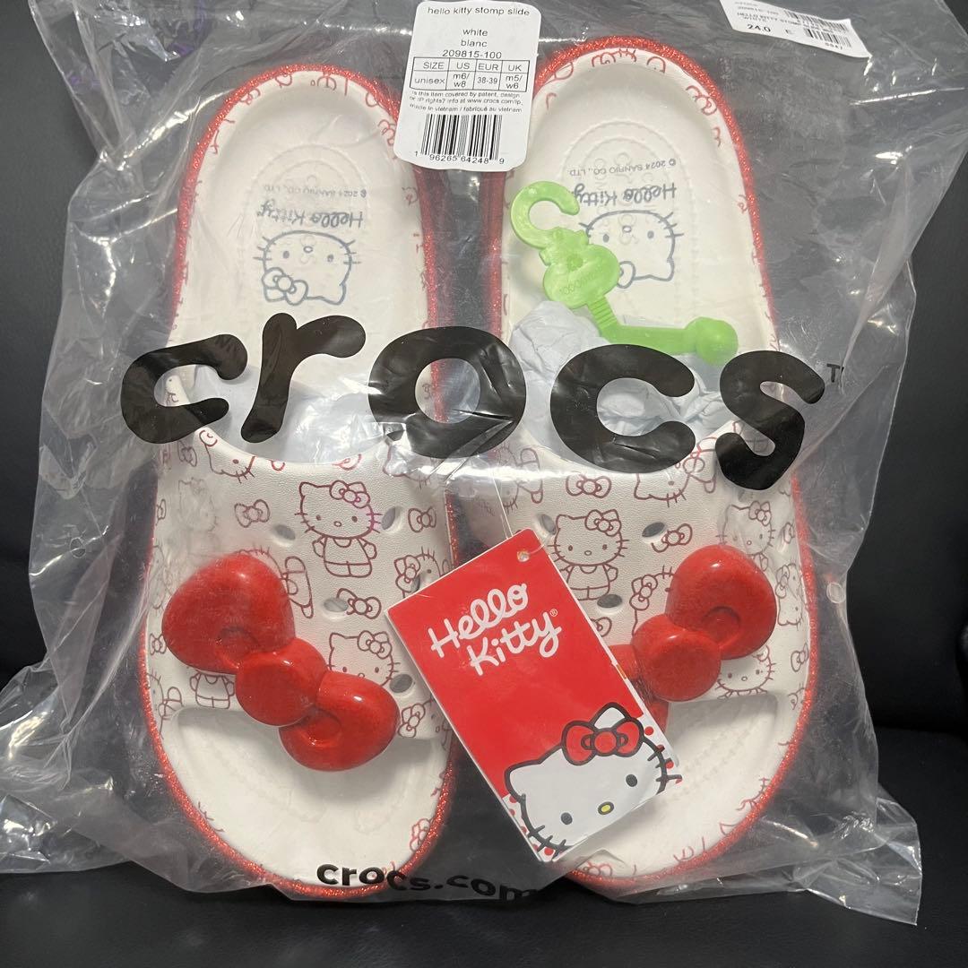 新品 Hello Kitty × Crocs Stomp Slide 23cm