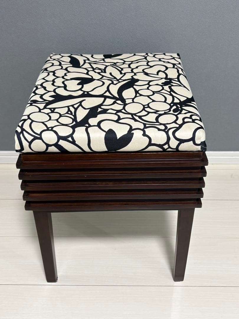 a.flat ルーバー・ドレッサースツール　椅子　オットマン（替カバー付）