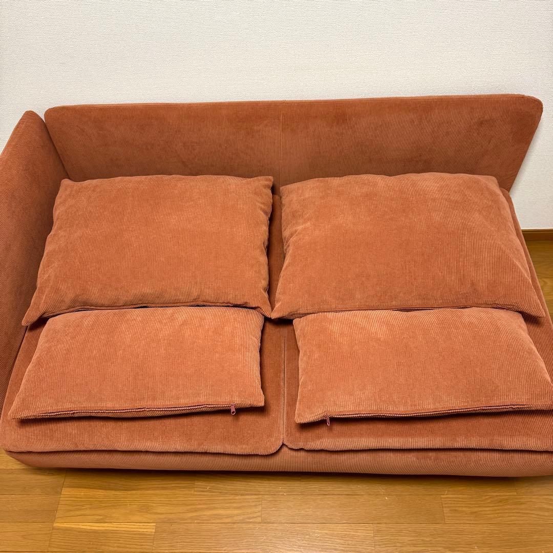【使用半年未満!!!】IKEA ソーデルハムン 3人掛け ケーリンゲ 赤茶色
