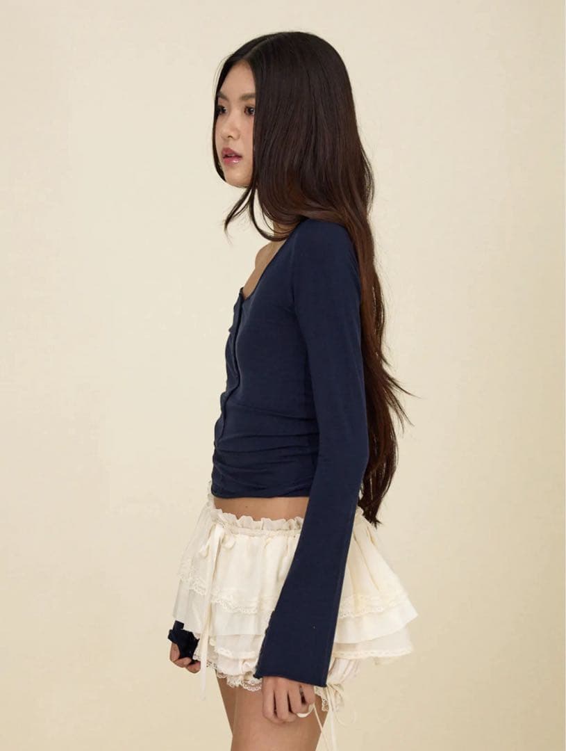 【GLOWNY】SCALLOPED LACE MINI SKORT グロウ二ー