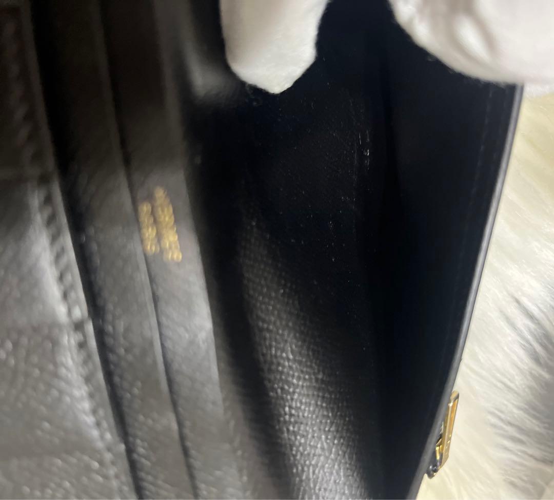 【美品】HERMESエルメス べアン スフレ 長財布 レザー ブラック 刻印有り