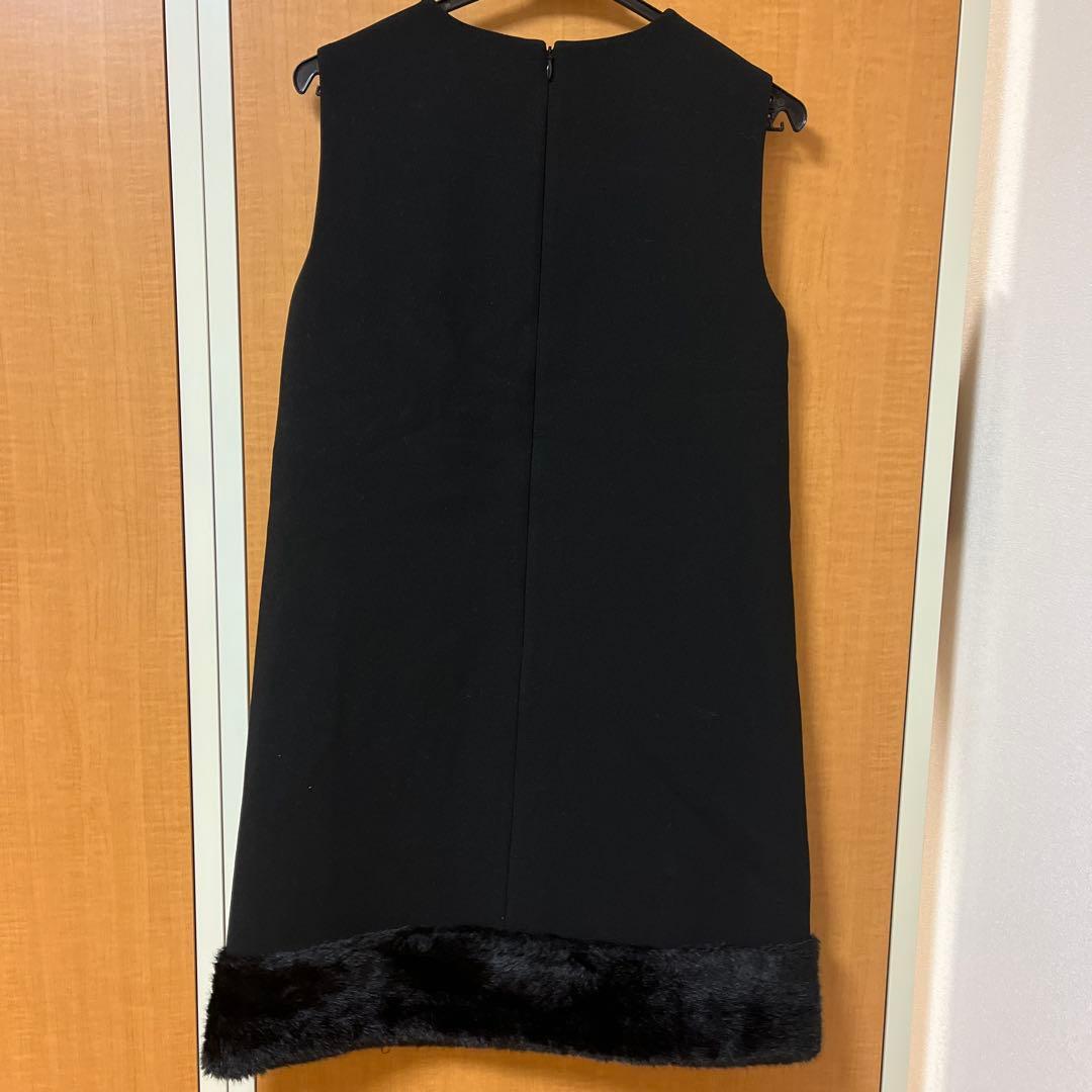 【現行品・美品✨】CELFORD セルフォード　裾ファーミニワンピース ブラック