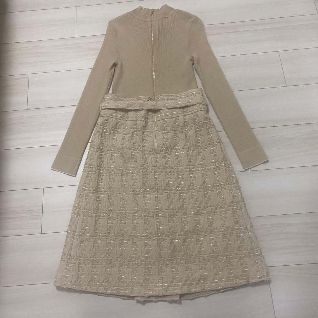 エポカ ベージュ 長袖 ワンピース 40