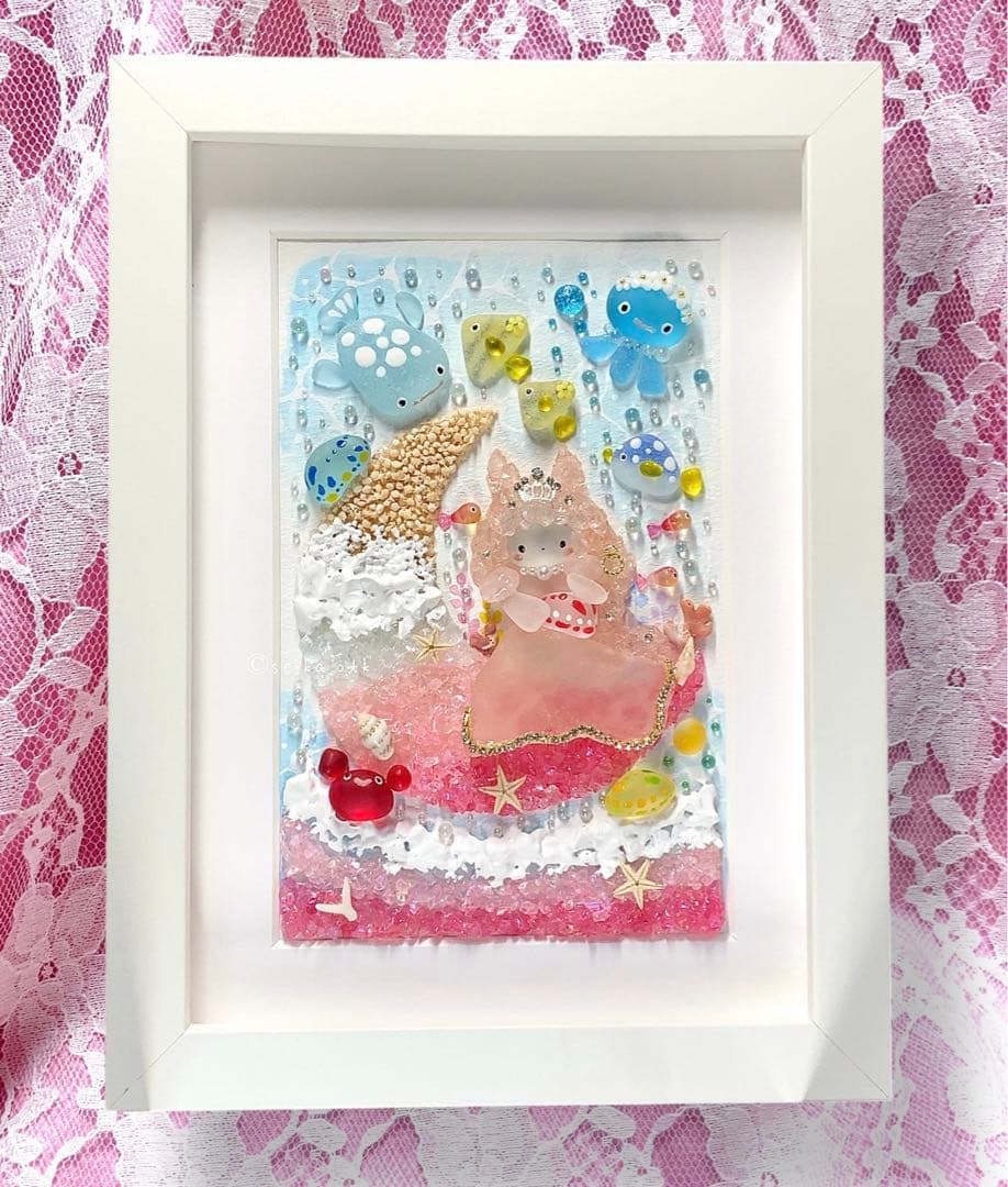 海のお月様 ウミウシのプリンセス インテリア シーグラスアート アクアリウム