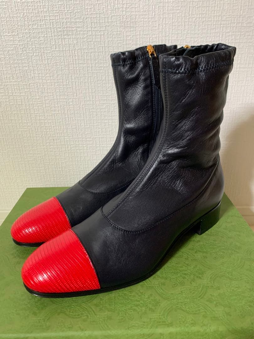 新品未使用　GUCCI バイカラーアンクルブーツ
