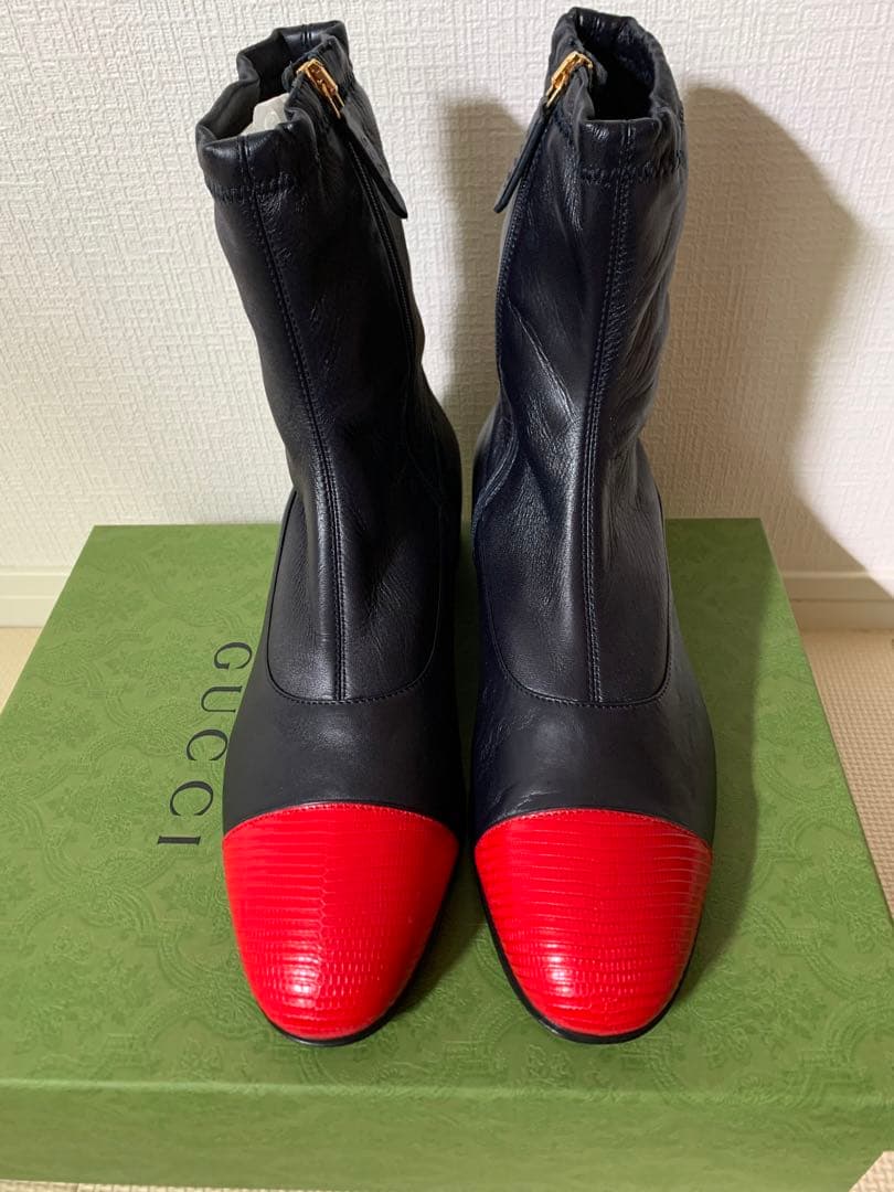 新品未使用　GUCCI バイカラーアンクルブーツ