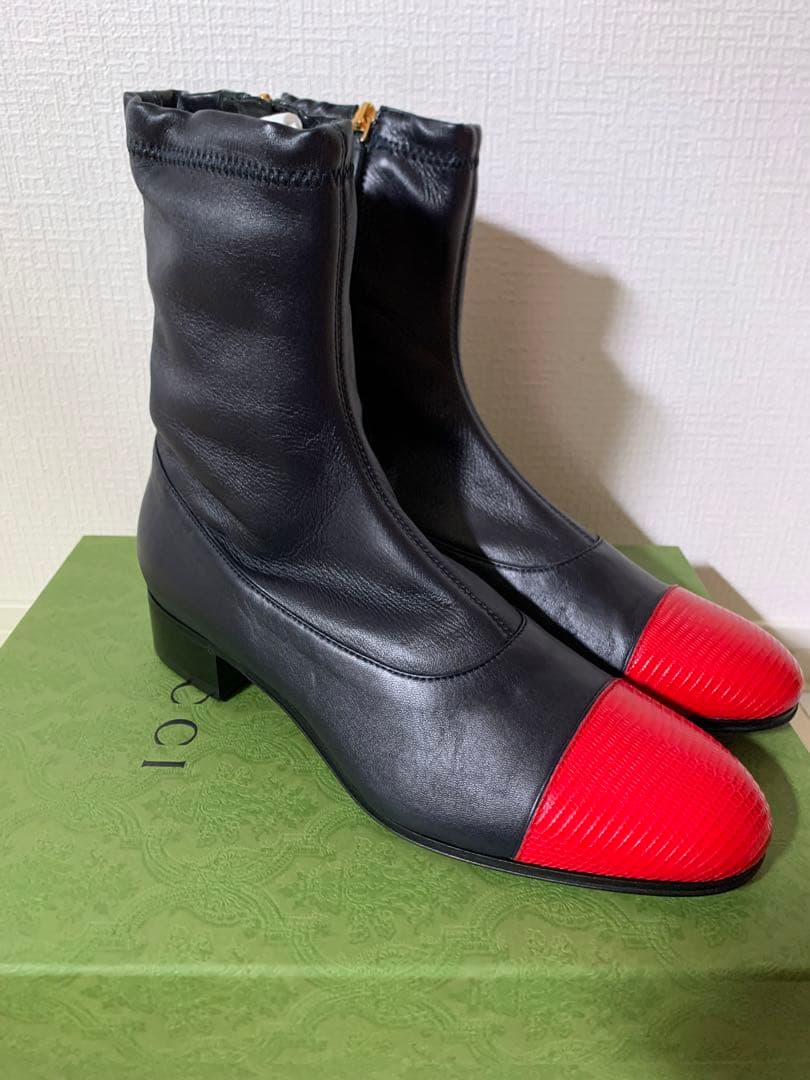 新品未使用　GUCCI バイカラーアンクルブーツ