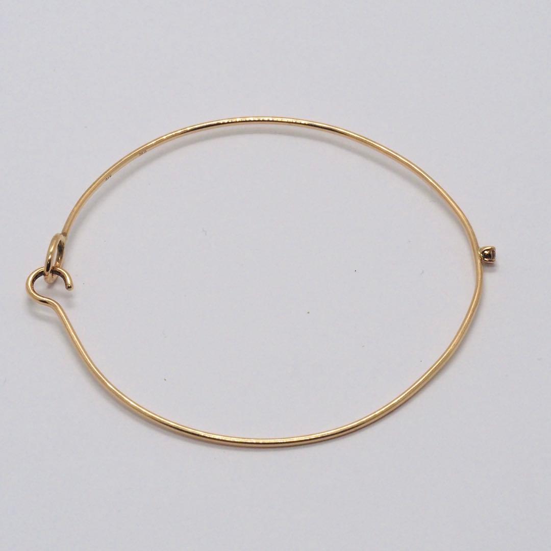 【agete】K10YG 0.02ct ダイヤモンド バングル