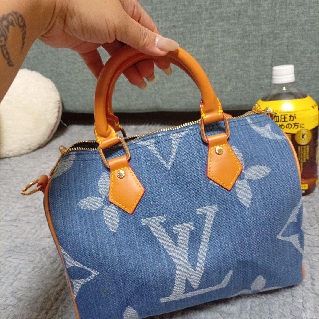 LVロゴファッションハンドバッグ、デニム