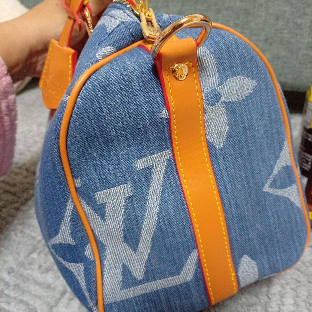 LVロゴファッションハンドバッグ、デニム