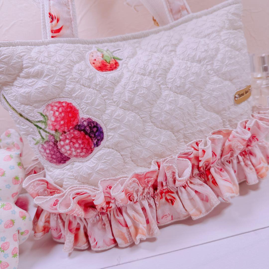 フ*ー様 コヤンイサムチョン♡リトルサンダーちゃんの薔薇と蝶々のフリルトートバッ