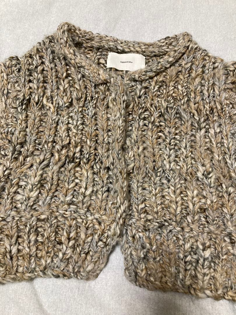 TODAYFUL Mix Handknit Vest グレージュ