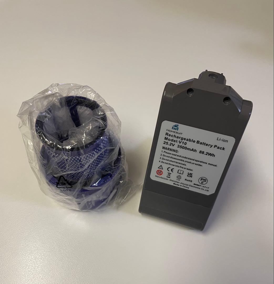 dyson v10 fluffy 本体＆純正ドック＆替えバッテリーとフィルター付