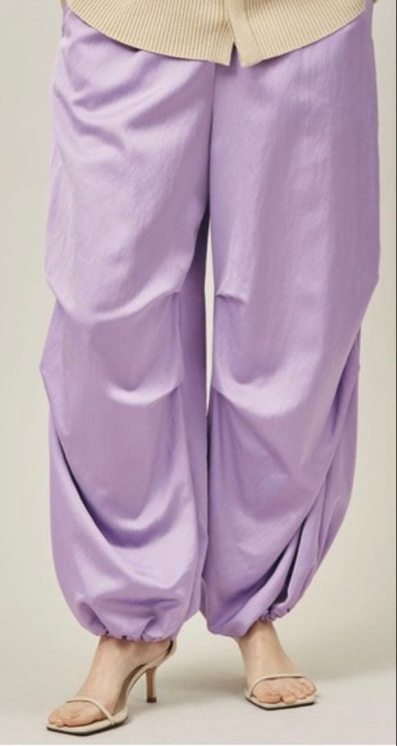 ラベンダー バルーンパンツ サイドポケット付き