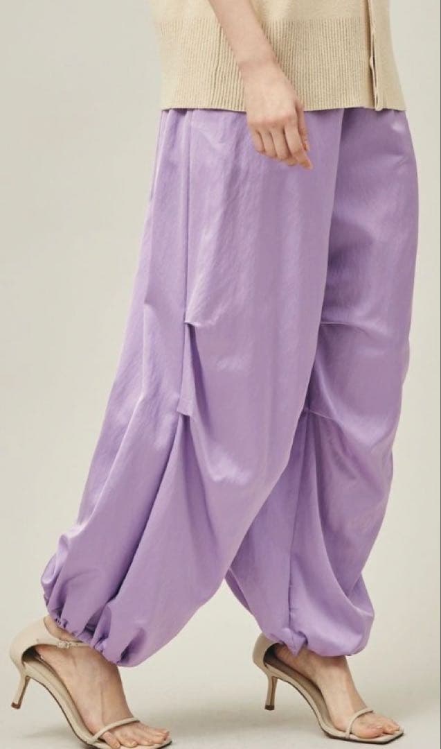 ラベンダー バルーンパンツ サイドポケット付き