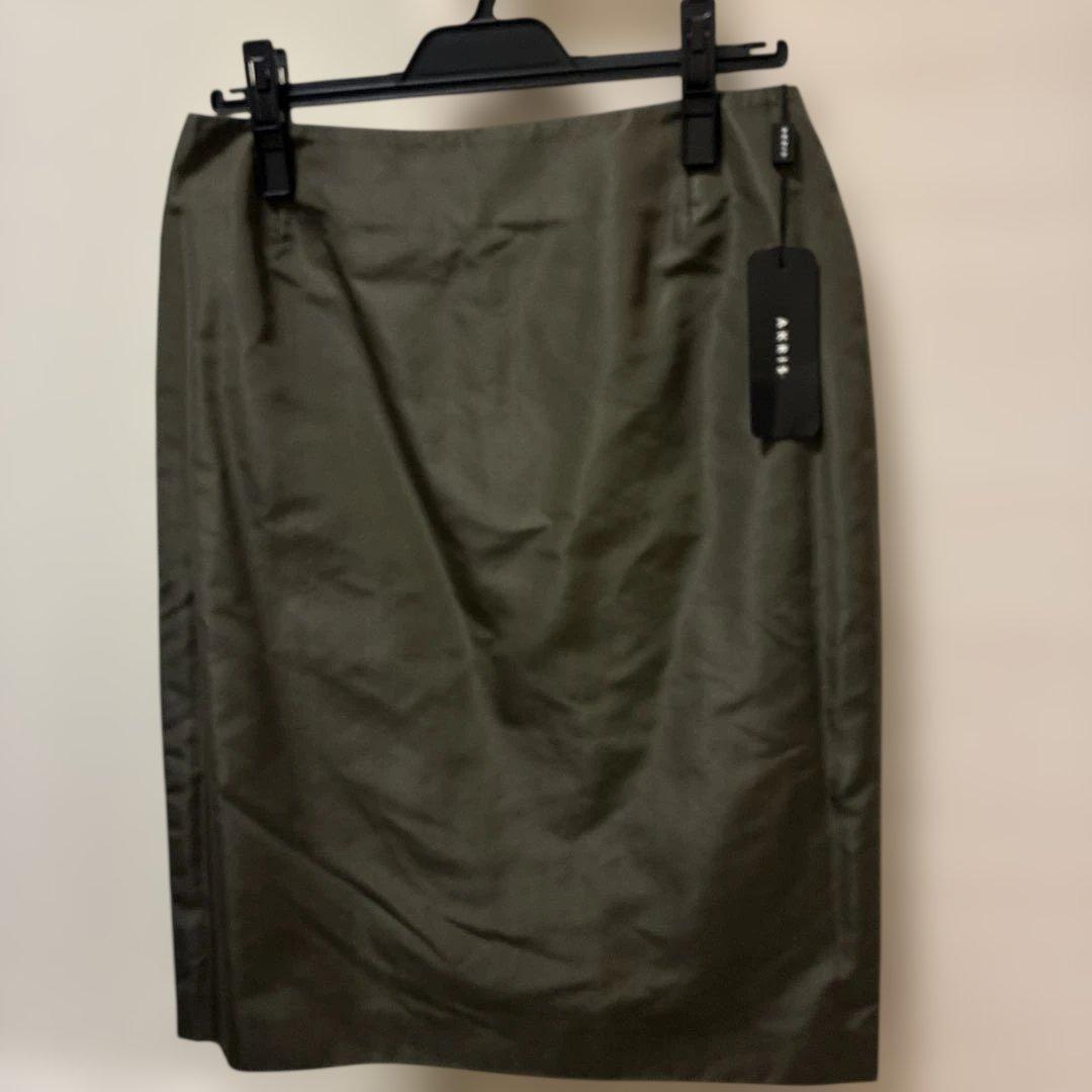 アクリス　ジャケットスカートオリーブ色　タグ付き